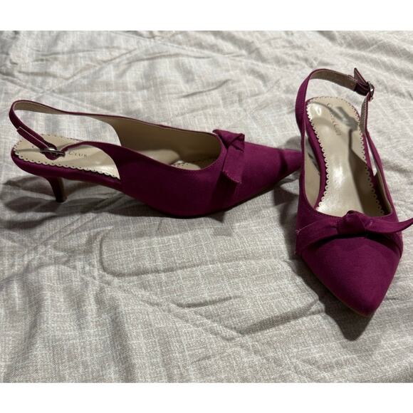 Charter Club Giavanna Slingback Kitten Heel Shoes F43114 Womens Size 9 M Orchid - Picture 1 of 8